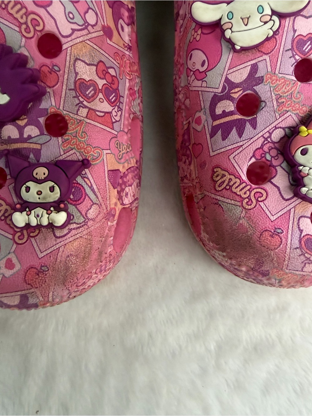 Crocs Hello Kitty and Friends Classic Clogs Pink Womens Size 9 With Jibbitz - Picture 5 of 6